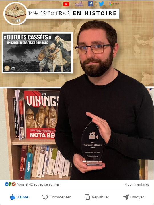 Youtubeurs Histoire 2022 - Lauréat du Prix du Jury, D'Histoire en Histoire alias Guilhem 