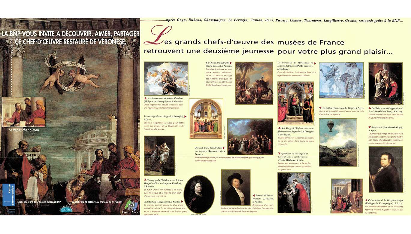 Extract from the promotional brochure "BNP Pour l'Art" circa 1990. Archives and History BNP Paribas.