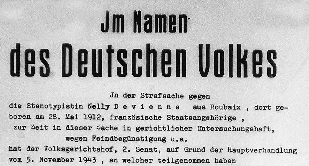 Extract from the trial in her SHD file 